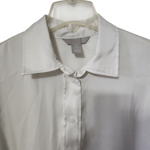 H&M Women's White Career Long Sleeve Blouse - Picture 7 of 7
